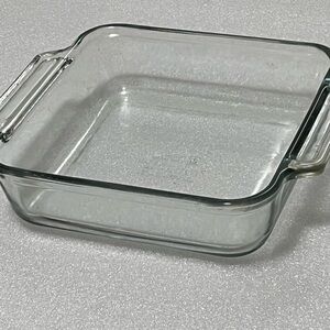 Anchor Premium vintage Square Clear Glass Baking Dish 8" handles